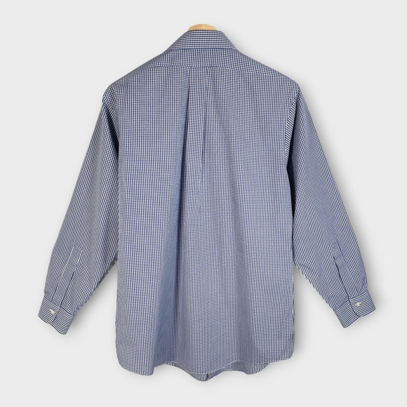 Brooks Brothers Regent Fit Button Up Shirt Mens 16.5 34 Blue Gingham Non Iron - Picture 2 of 8